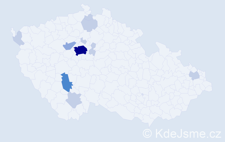 Příjmení: 'Koštel', počet výskytů 26 v celé ČR