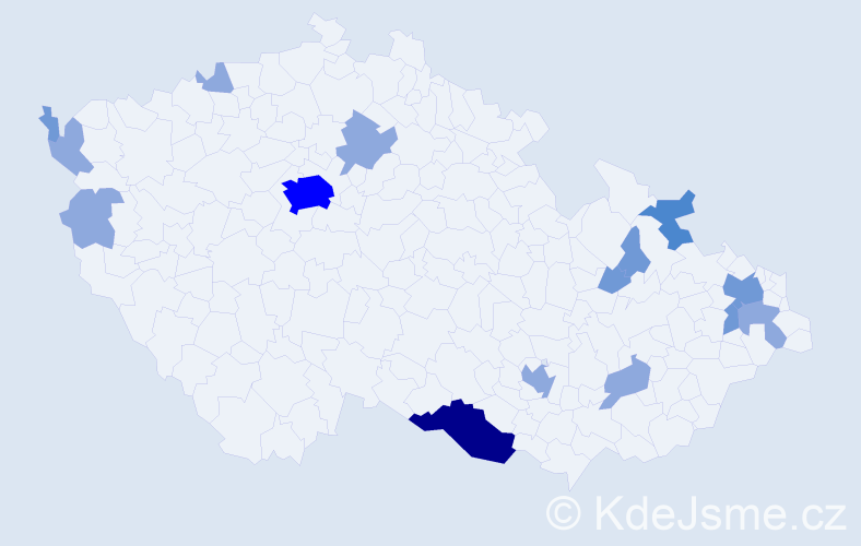 Příjmení: 'Labant', počet výskytů 30 v celé ČR