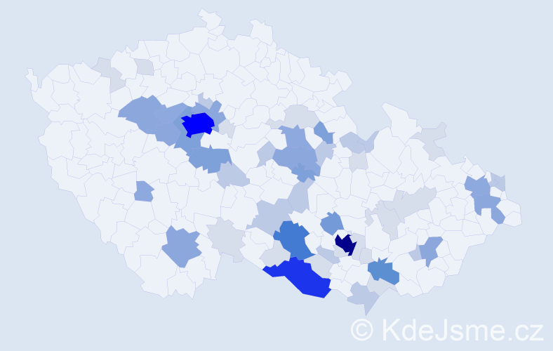 Příjmení: 'Severin', počet výskytů 171 v celé ČR