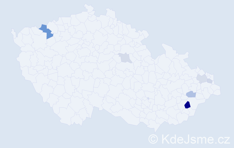 Příjmení: 'Džubinský', počet výskytů 11 v celé ČR
