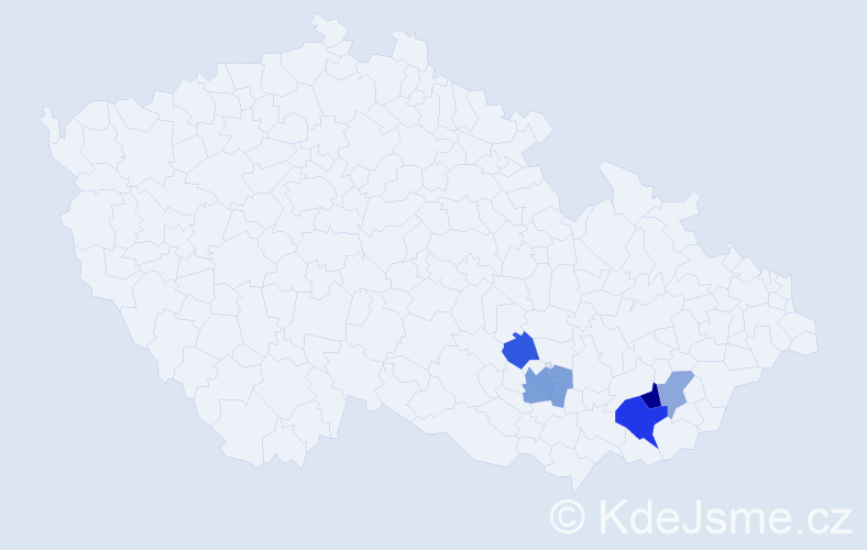 Příjmení: 'Paravan', počet výskytů 12 v celé ČR