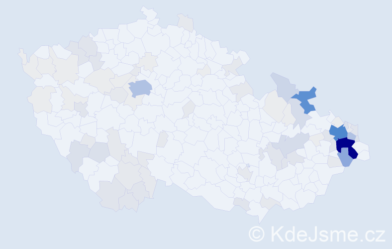 Příjmení: 'Blahuta', počet výskytů 341 v celé ČR