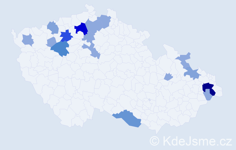 Příjmení: 'Čerňák', počet výskytů 41 v celé ČR