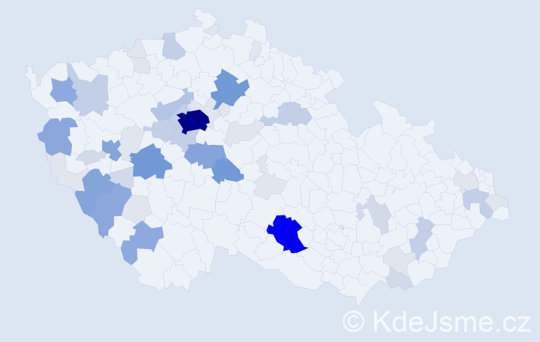 Příjmení: 'Noha', počet výskytů 203 v celé ČR