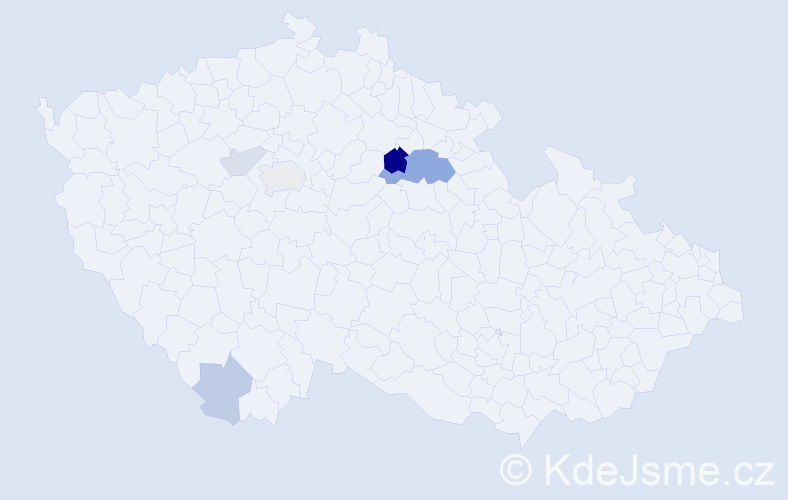 Příjmení: 'Bousová', počet výskytů 13 v celé ČR