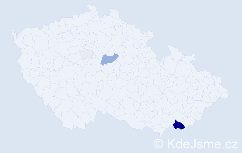 Příjmení: 'Dóciová', počet výskytů 5 v celé ČR