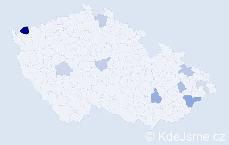 Příjmení: 'Pecár', počet výskytů 16 v celé ČR