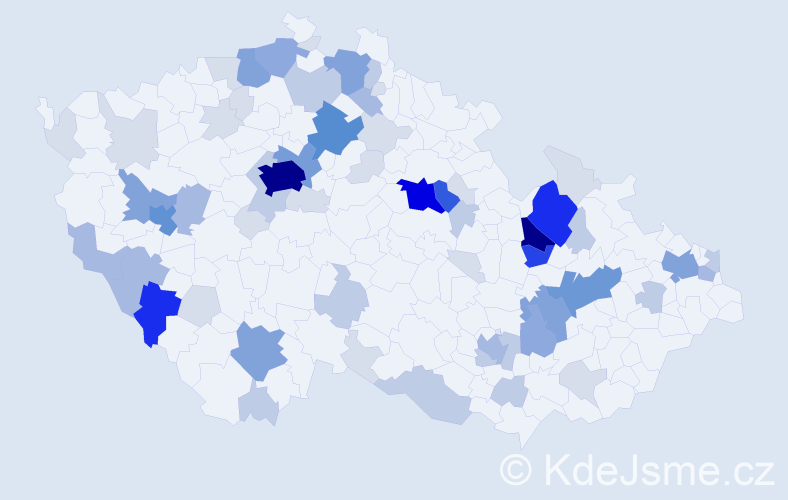 Příjmení: 'Kopa', počet výskytů 237 v celé ČR