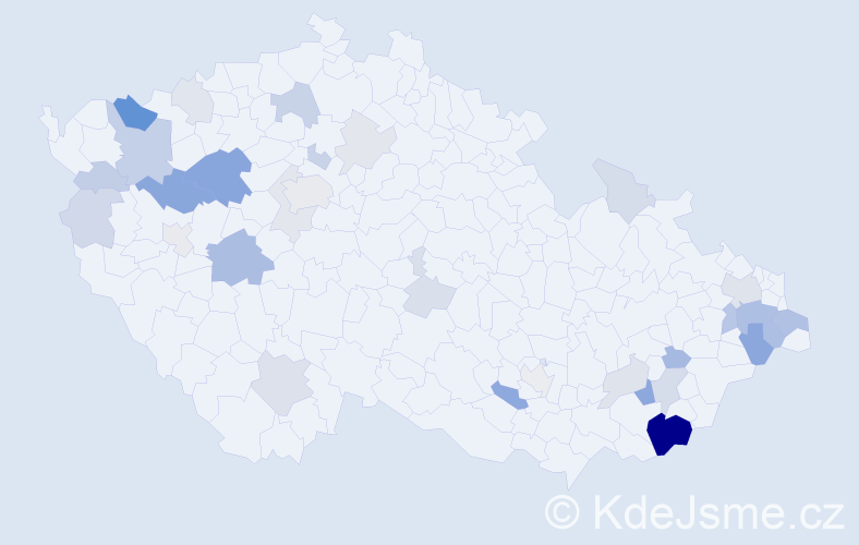 Příjmení: 'Kapsa', počet výskytů 84 v celé ČR