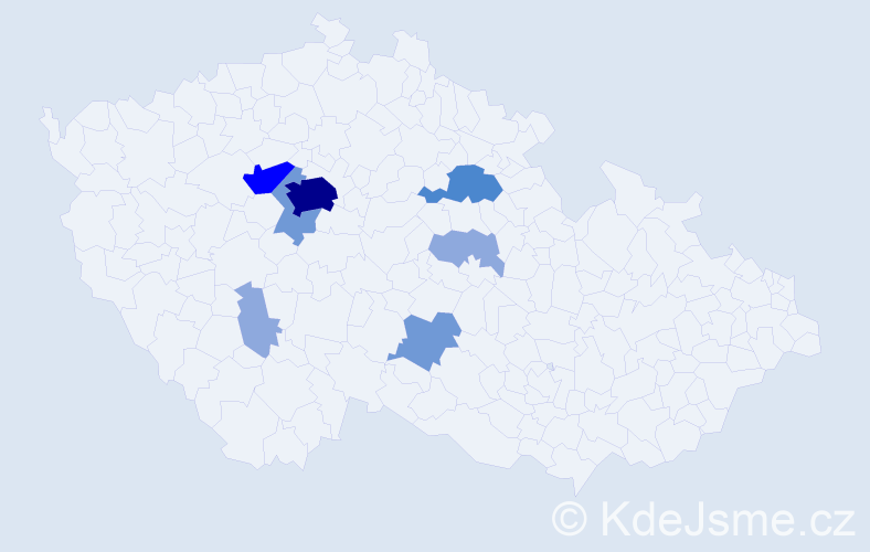 Příjmení: 'Siglerová', počet výskytů 19 v celé ČR