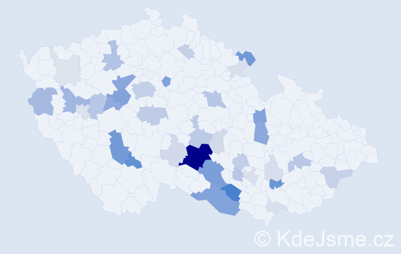 Příjmení: 'Křišťálová', počet výskytů 139 v celé ČR