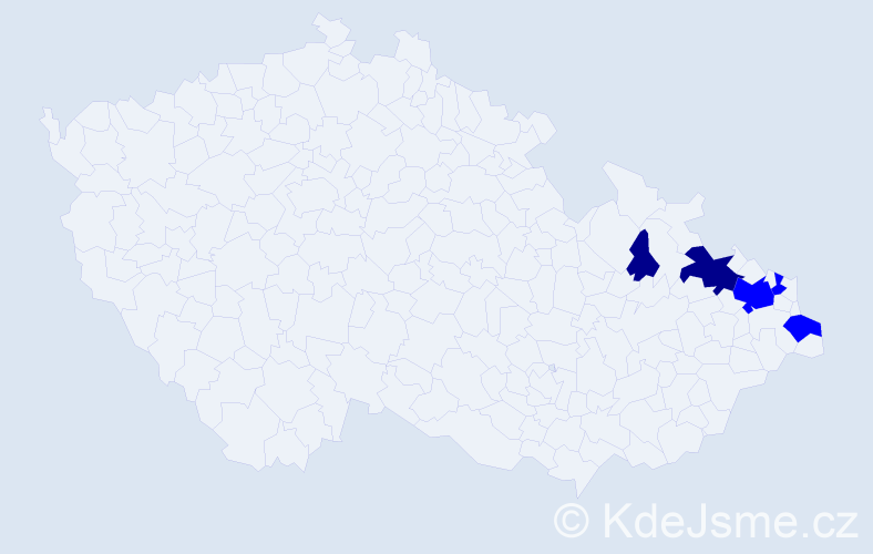 Příjmení: 'Lazarczyková', počet výskytů 7 v celé ČR