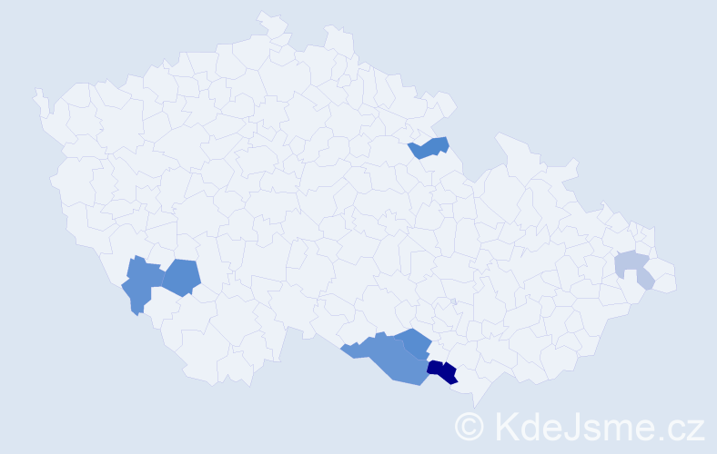 Příjmení: 'Domený', počet výskytů 11 v celé ČR