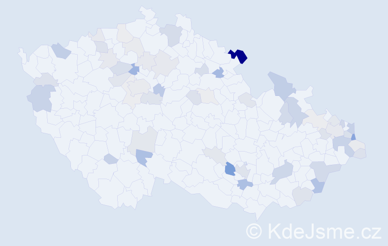 Příjmení: 'Gabrišová', počet výskytů 158 v celé ČR