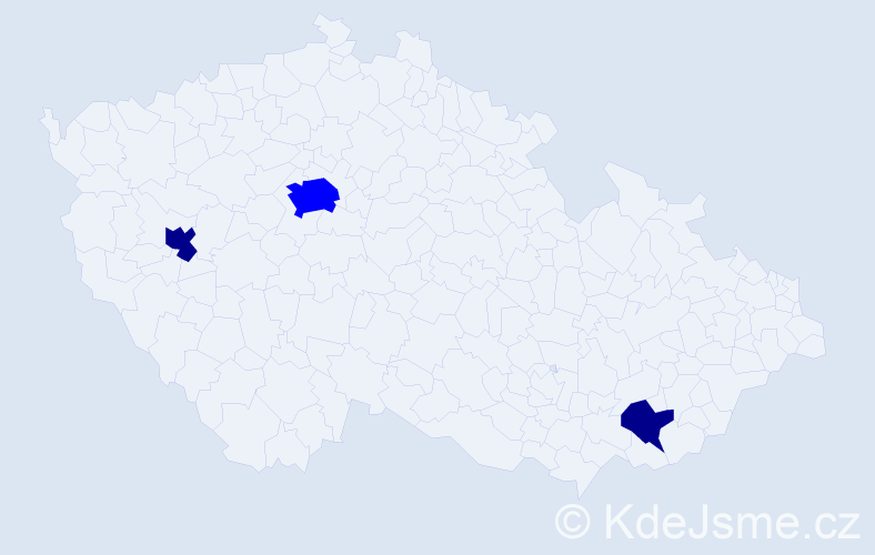 Příjmení: 'Urbaničová', počet výskytů 5 v celé ČR