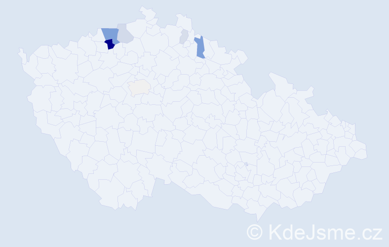 Příjmení: 'Lázová', počet výskytů 21 v celé ČR