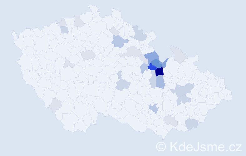 Příjmení: 'Mačát', počet výskytů 104 v celé ČR