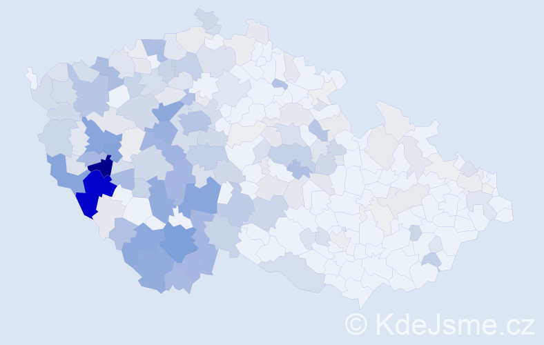 Příjmení: 'Voráček', počet výskytů 909 v celé ČR