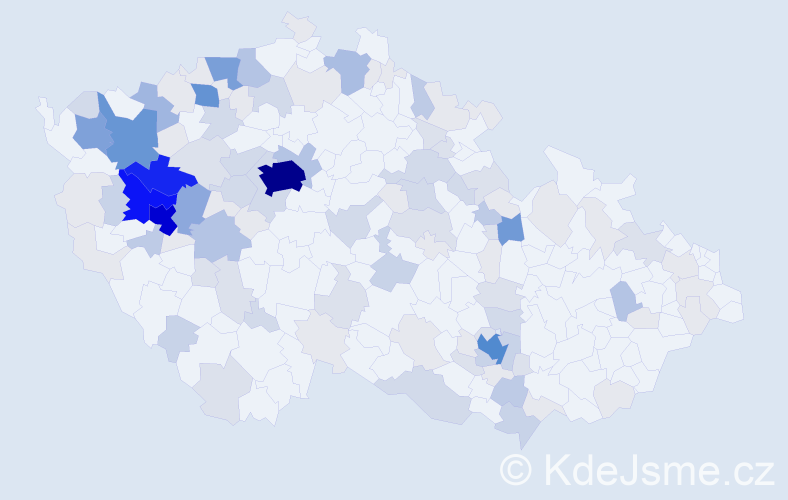 Příjmení: 'Hanzlíčková', počet výskytů 457 v celé ČR