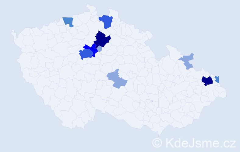 Příjmení: 'Fryk', počet výskytů 28 v celé ČR