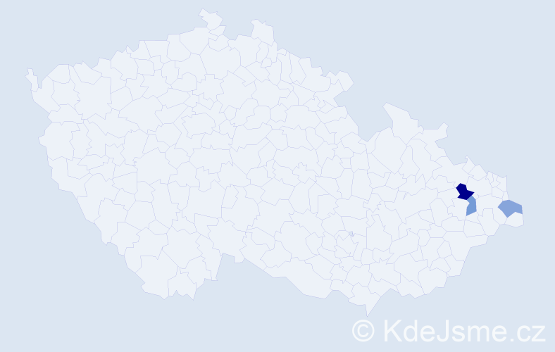 Příjmení: 'Wáclavek', počet výskytů 4 v celé ČR