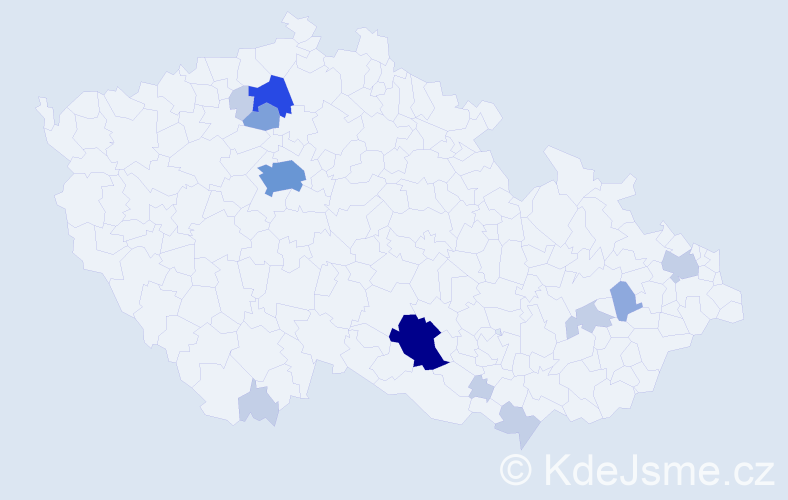 Příjmení: 'Loupal', počet výskytů 33 v celé ČR