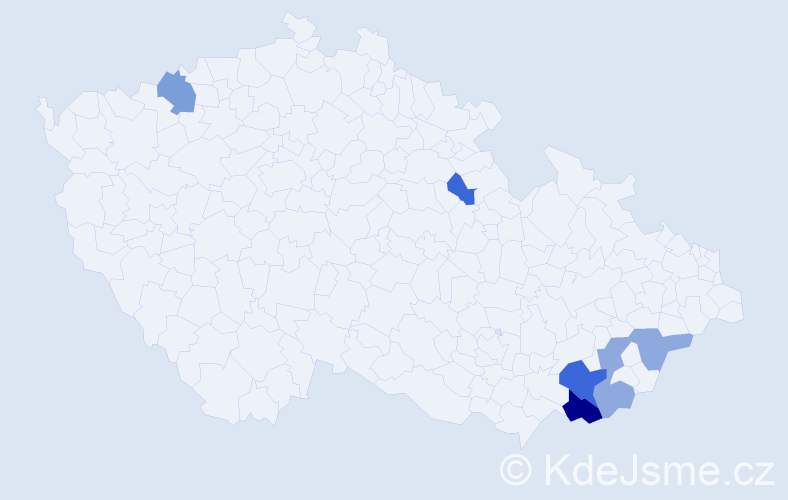 Příjmení: 'Latinová', počet výskytů 20 v celé ČR