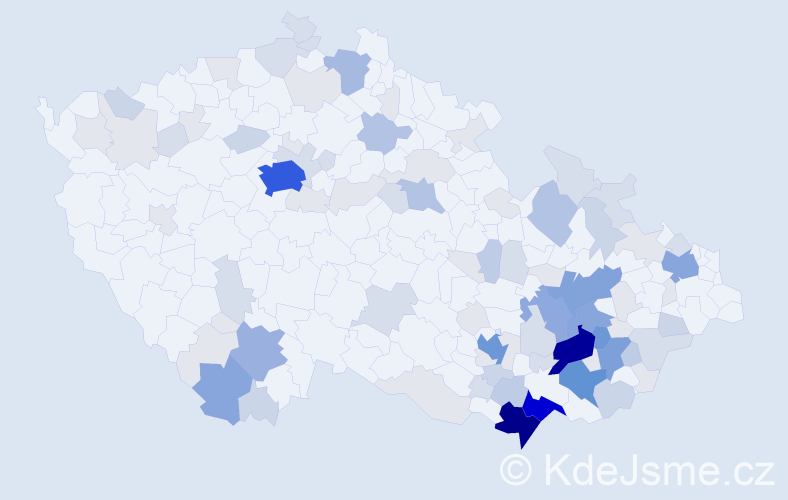 Příjmení: 'Úlehla', počet výskytů 359 v celé ČR
