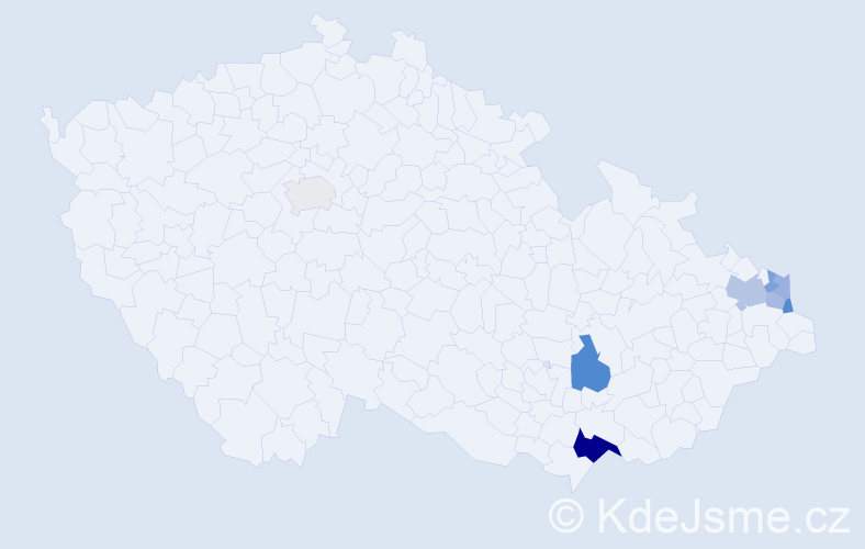 Příjmení: 'Skutecký', počet výskytů 14 v celé ČR