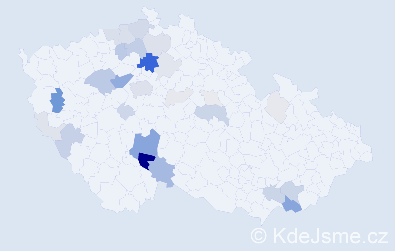 Příjmení: 'Podráská', počet výskytů 131 v celé ČR