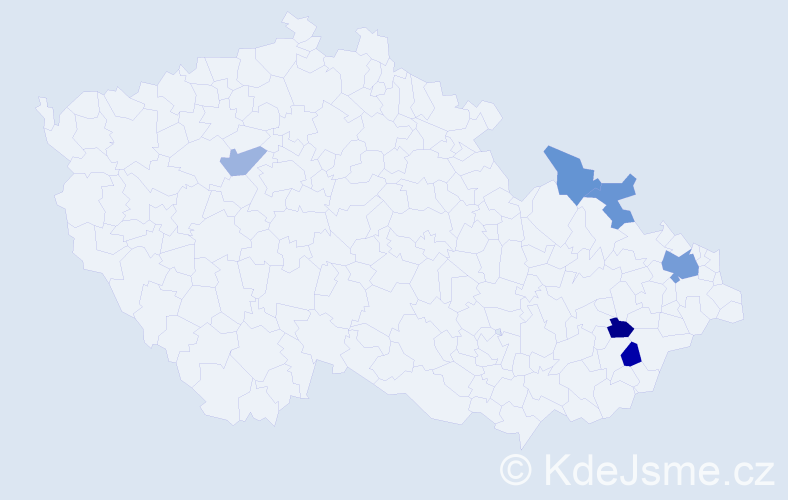 Příjmení: 'Matvejová', počet výskytů 9 v celé ČR