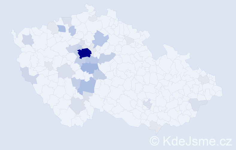 Příjmení: 'Ctiborová', počet výskytů 124 v celé ČR