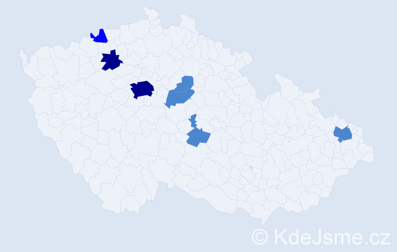 Příjmení: 'Kikuš', počet výskytů 12 v celé ČR