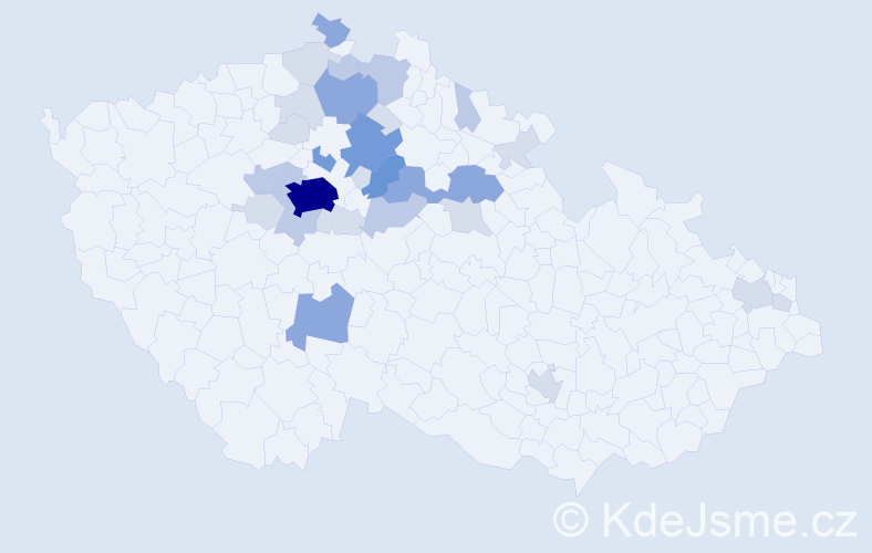 Příjmení: 'Mázlová', počet výskytů 82 v celé ČR