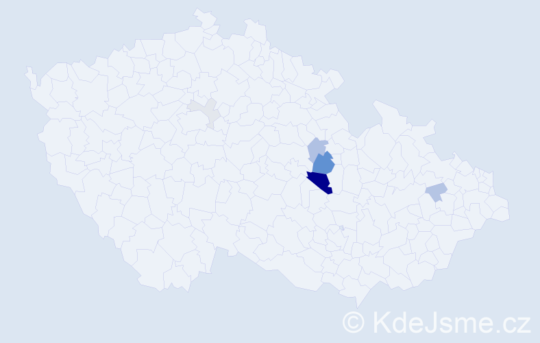 Příjmení: 'Honzálková', počet výskytů 18 v celé ČR