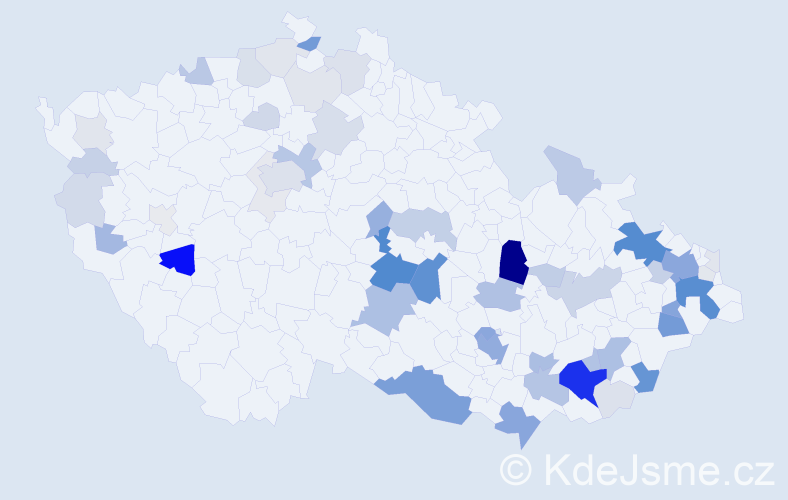 Příjmení: 'Soška', počet výskytů 232 v celé ČR