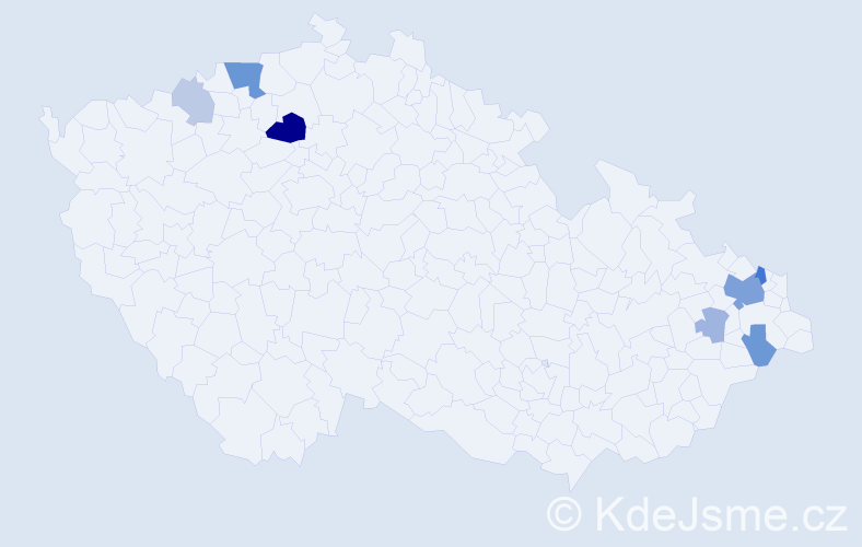 Příjmení: 'Teichert', počet výskytů 20 v celé ČR