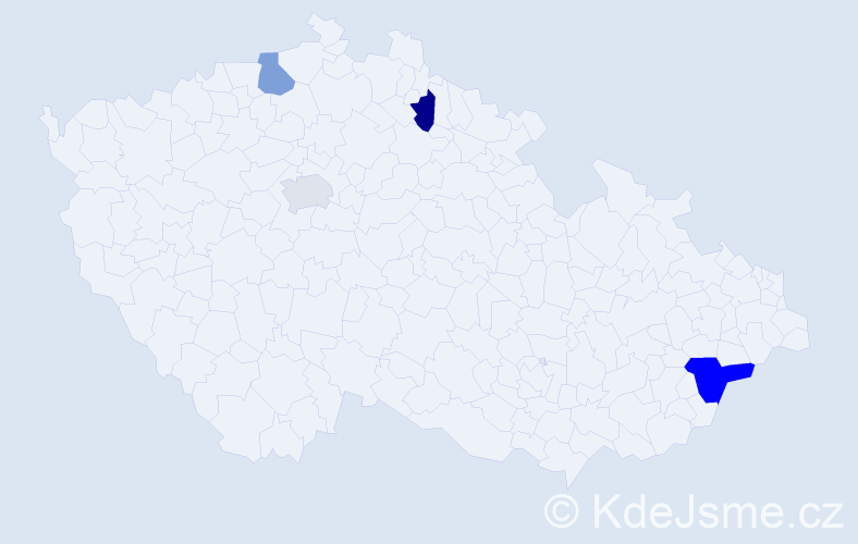 Příjmení: 'Tachová', počet výskytů 5 v celé ČR
