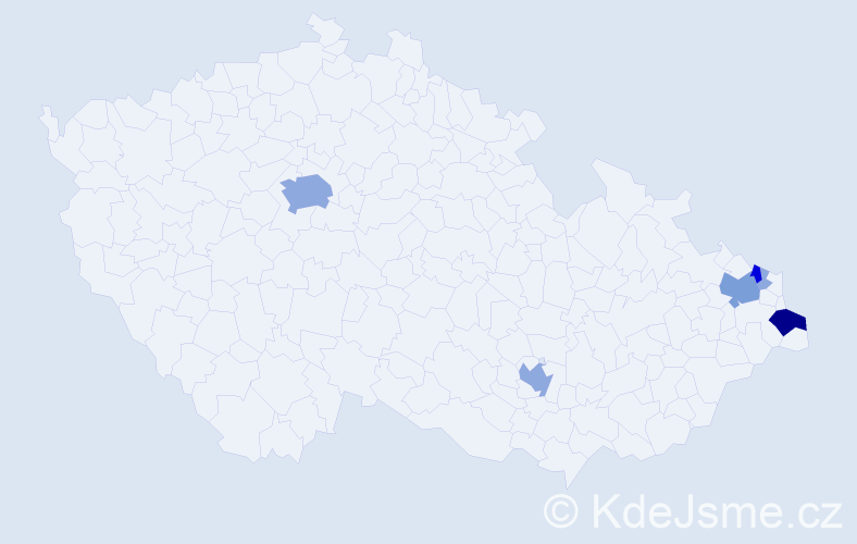 Příjmení: 'Klepaczová', počet výskytů 18 v celé ČR