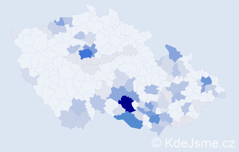 Příjmení: 'Bula', počet výskytů 293 v celé ČR