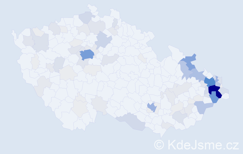 Příjmení: 'Mališová', počet výskytů 417 v celé ČR