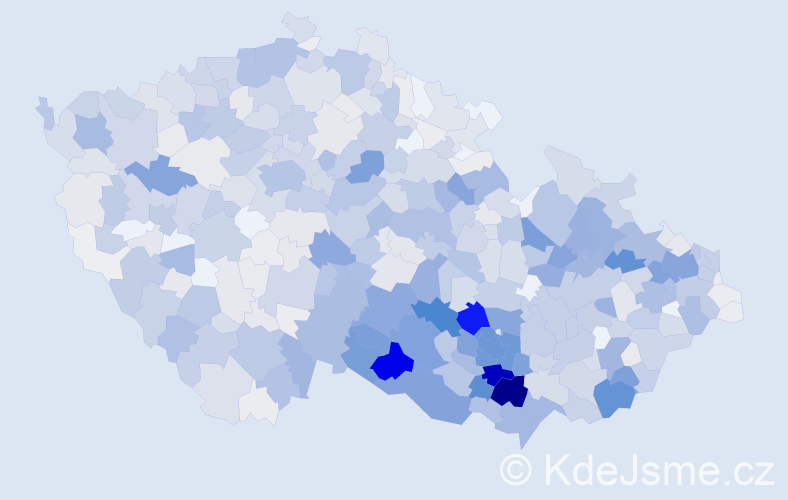 Příjmení: 'Urbánková', počet výskytů 3706 v celé ČR