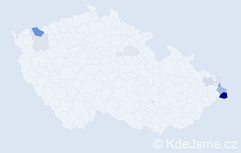 Příjmení: 'Janeczek', počet výskytů 25 v celé ČR
