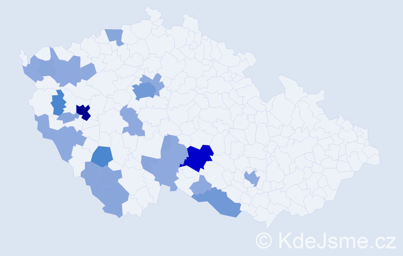Příjmení: 'Tausch', počet výskytů 59 v celé ČR