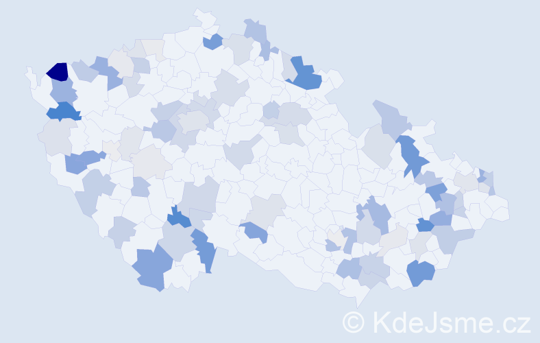 Příjmení: 'Kovačík', počet výskytů 251 v celé ČR