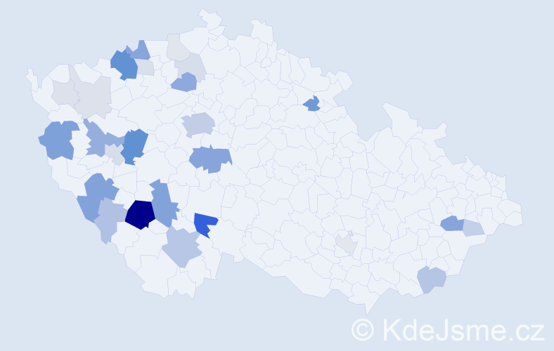 Příjmení: 'Bernasová', počet výskytů 98 v celé ČR