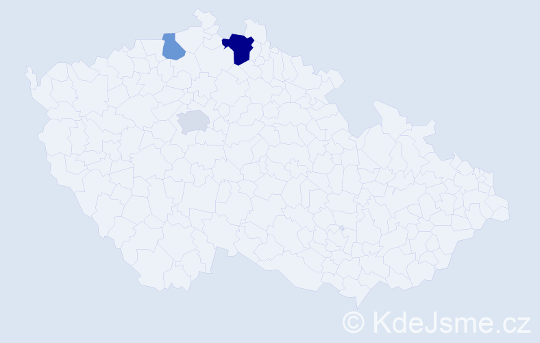 Příjmení: 'Kollmer', počet výskytů 5 v celé ČR