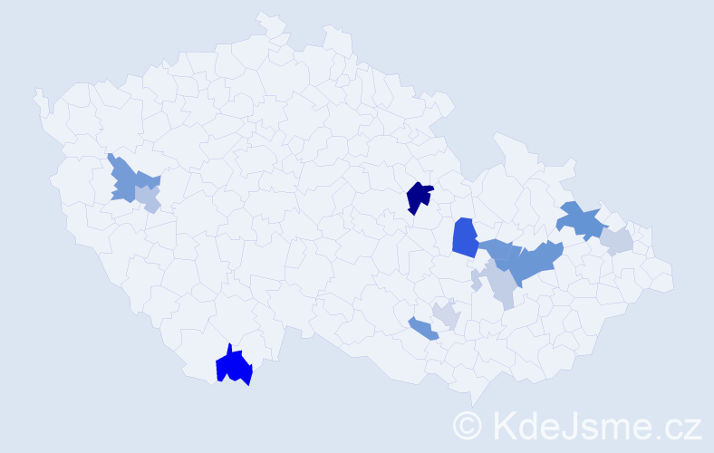 Příjmení: 'Grambalová', počet výskytů 28 v celé ČR