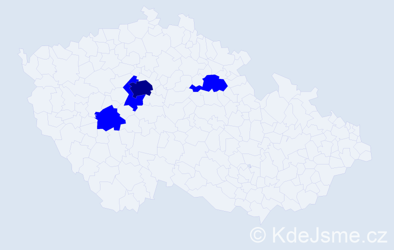 Příjmení: 'Prohasková', počet výskytů 5 v celé ČR