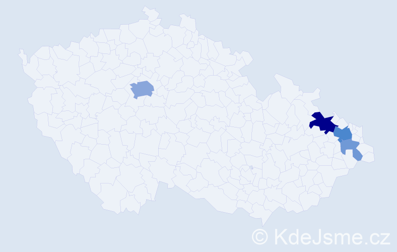 Příjmení: 'Lubeník', počet výskytů 18 v celé ČR